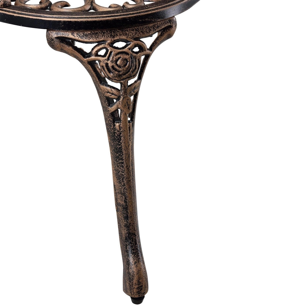 Panca/sedia da giardino in ghisa resistente 100 cm colore bronzo 03_0001008