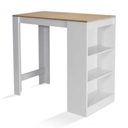 IDMarket - Tavolo alto da bar BARTH da 2 a 4 persone piano in legno bianco imitazione faggio