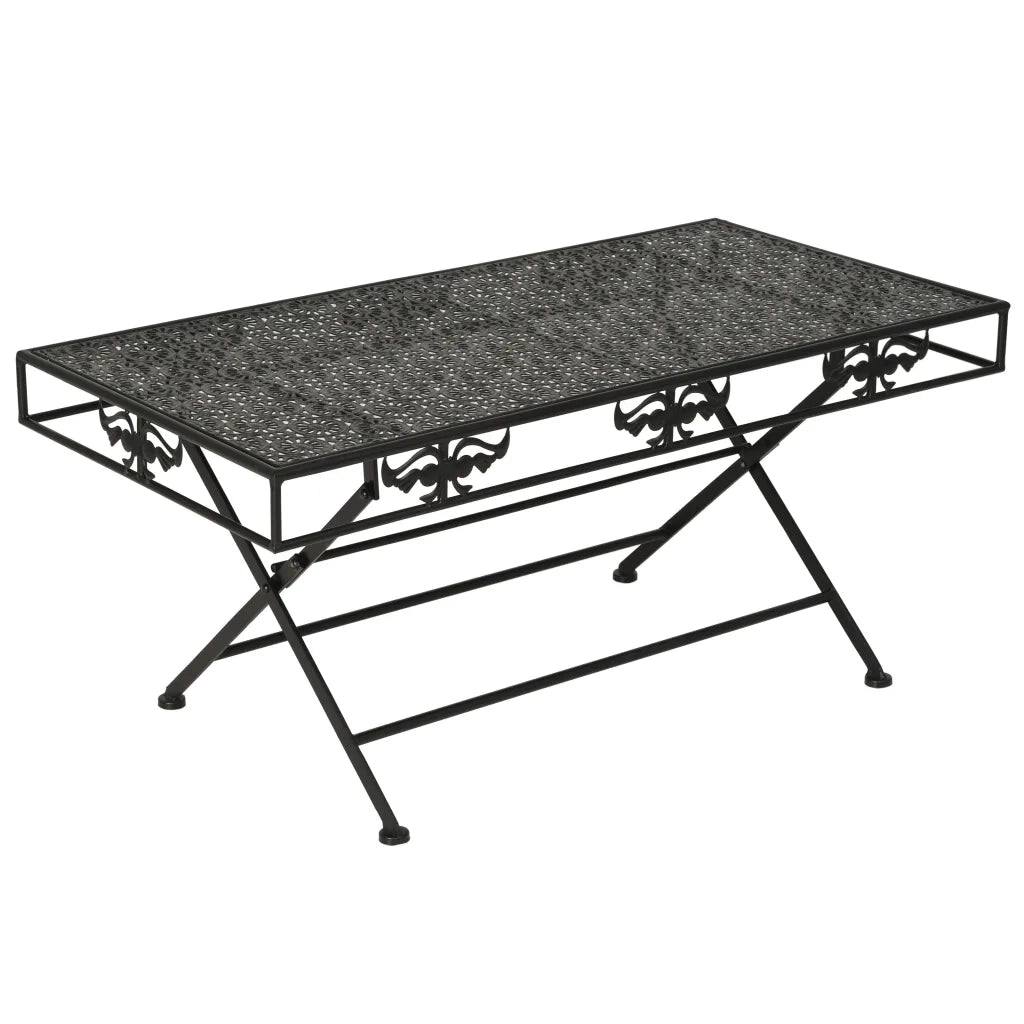 Tavolino da CaffÃ¨ Pieghevole Vintage Metallo 100x50x45 cm Nerocod mxl 127720
