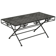 Tavolino da CaffÃ¨ Pieghevole Vintage Metallo 100x50x45 cm Nerocod mxl 127720