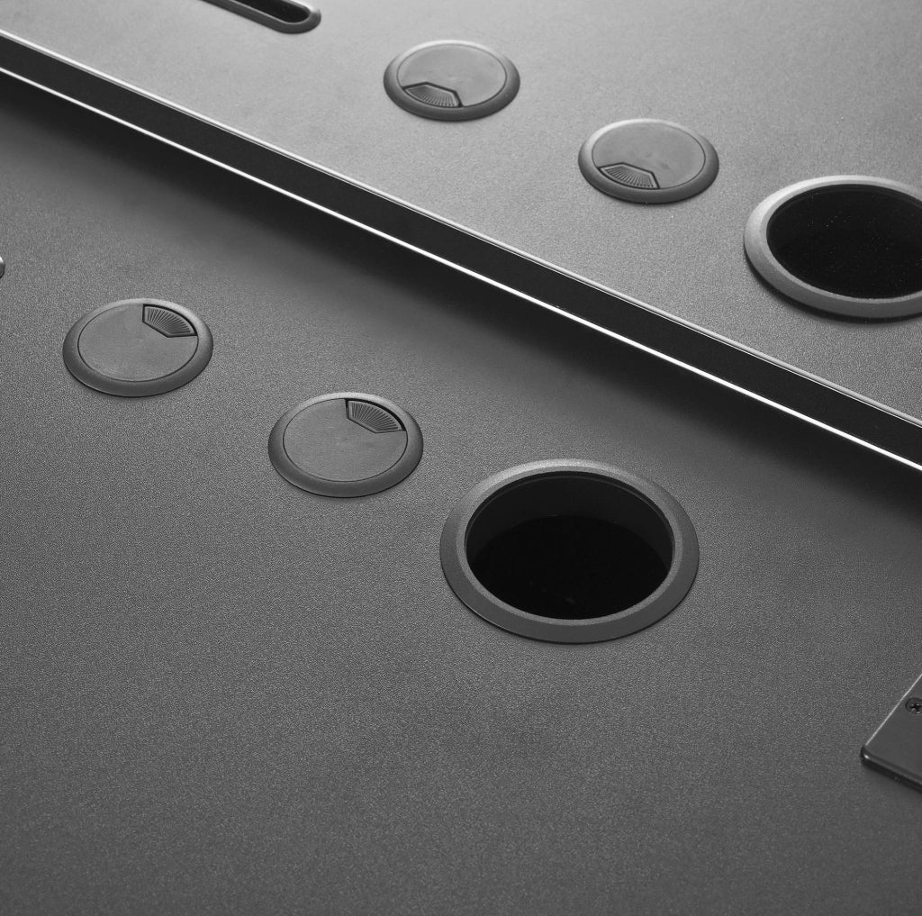Tavolo da trucco 100x45x105 cm con specchio e 3 cassetti in truciolare nero
