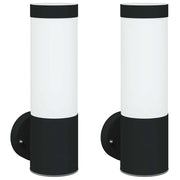 Lampada da Parete Esterna 2 pz Nero 12 x 8,5 x 27 cm CFW2250376