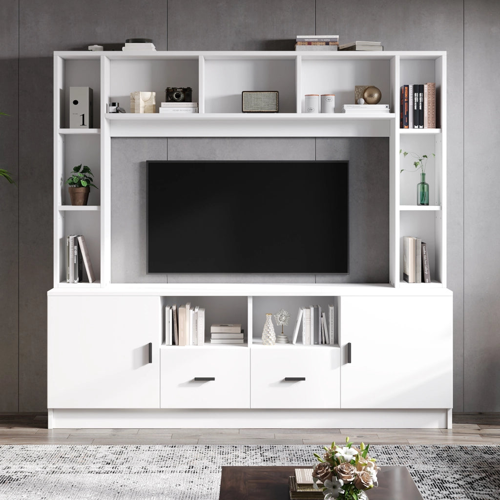 Cassettiera per TV bianca in truciolare lunghezza 180 cm