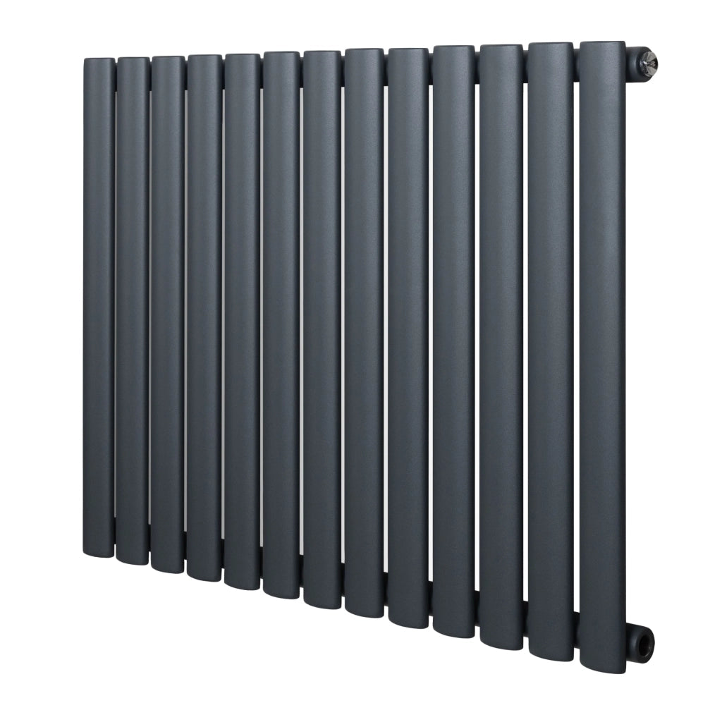 Radiatore Orizzontale Design Ovale Colonna Singola Antracite 600x780 mm