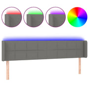 Testiera | Testata a LED Grigio Scuro 163x16x78/88 cm in Tessuto