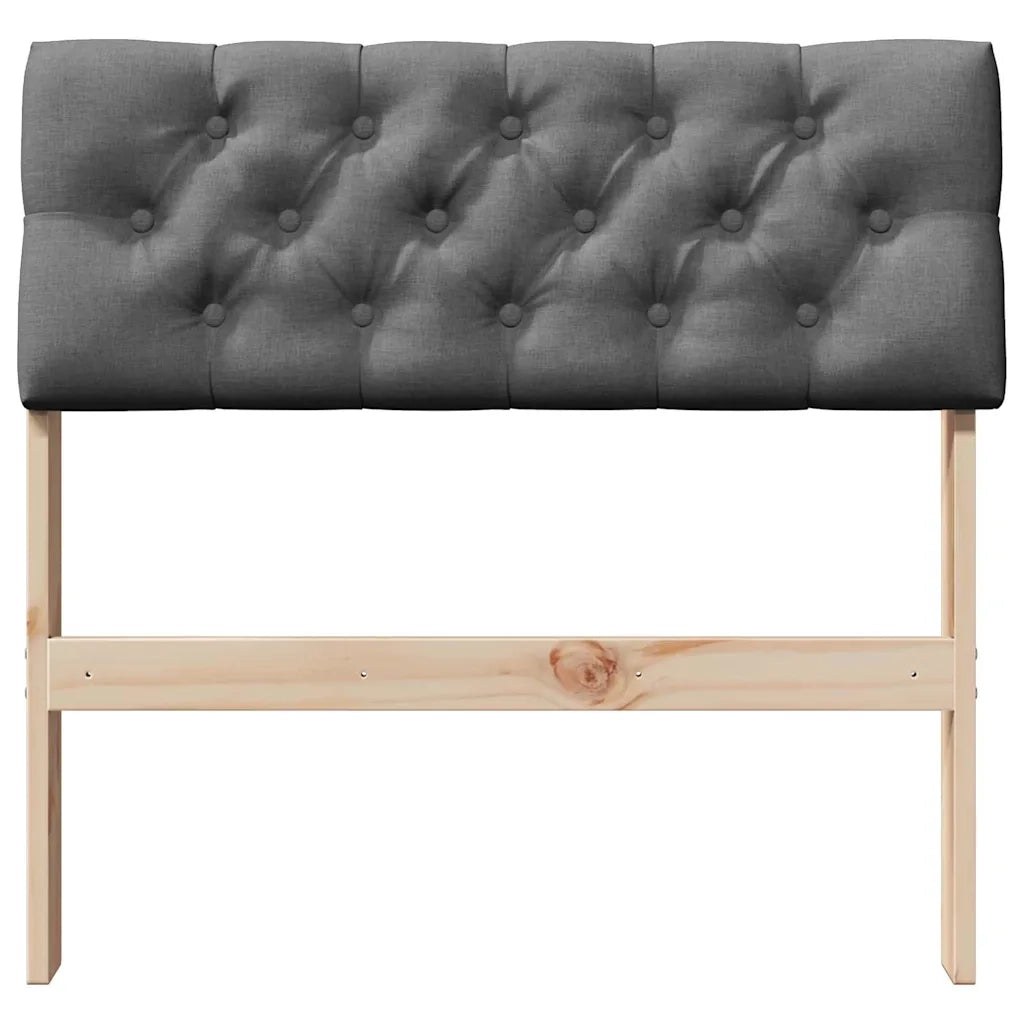 Testiera imbottita Grigio scuro 75 cm Pino massello 879205
