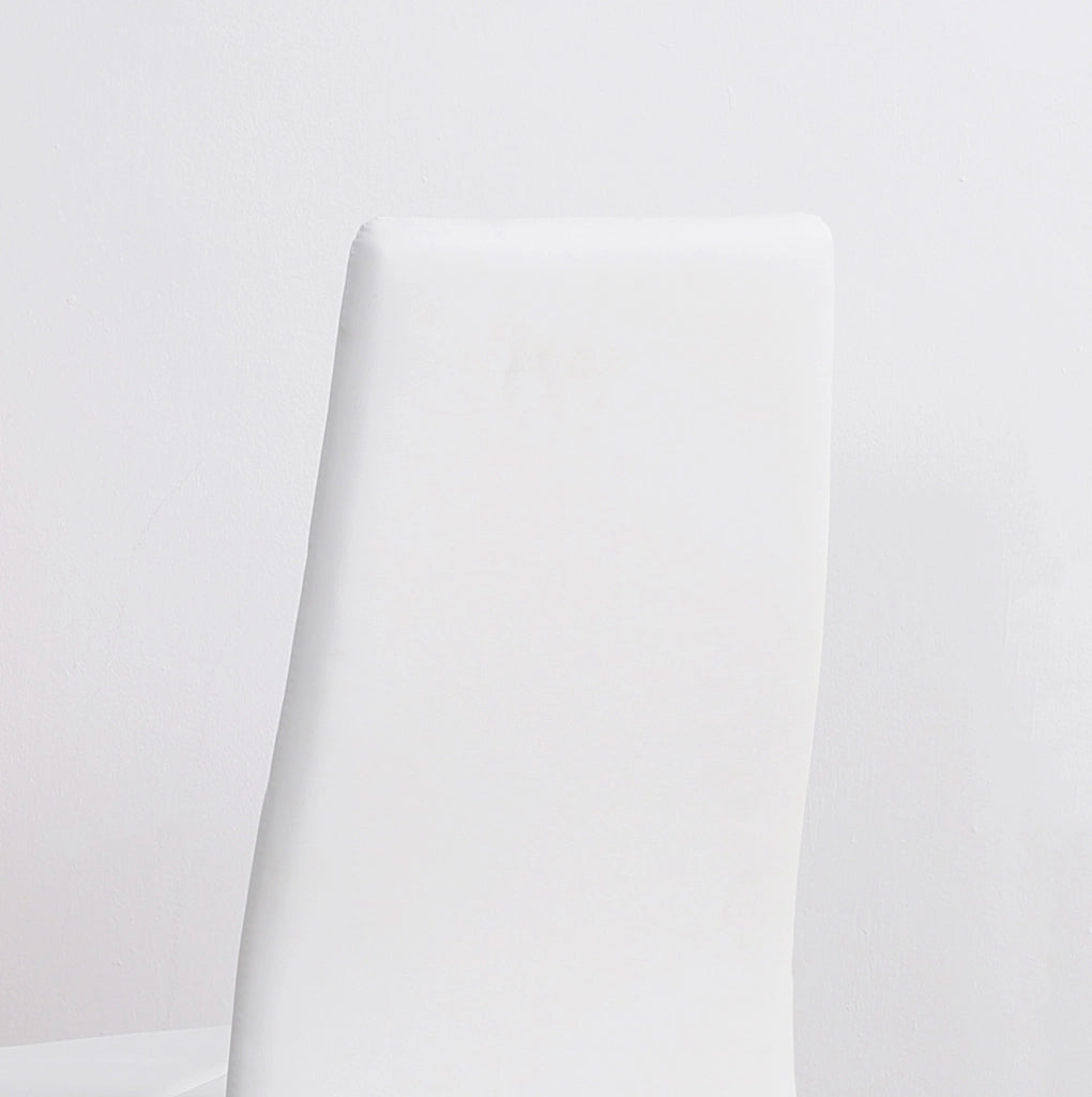 Set di 4 sedie da pranzo 50x41x97 cm con schienale alto; rivestimento in pelle rigenerata bianca