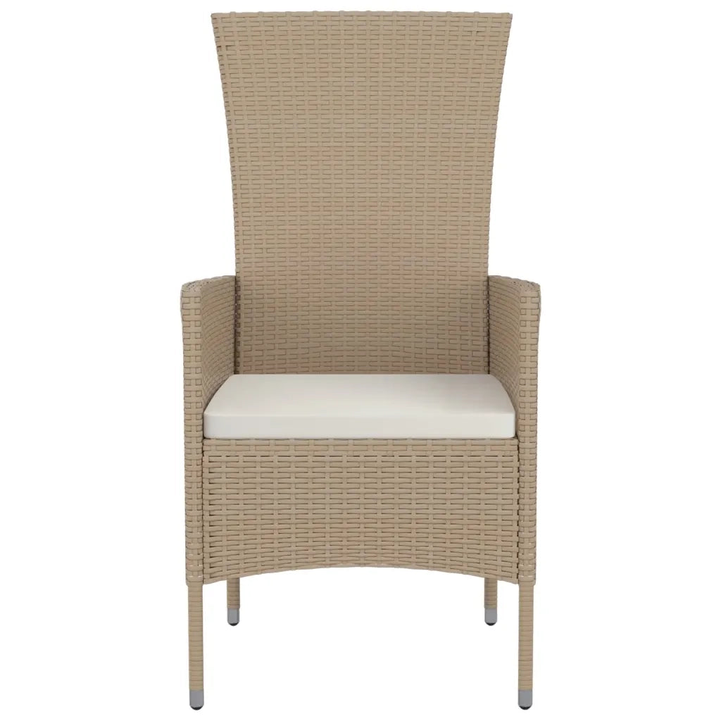 Sedie da Giardino con Cuscini 4 pz in Polyrattan Beige 319533