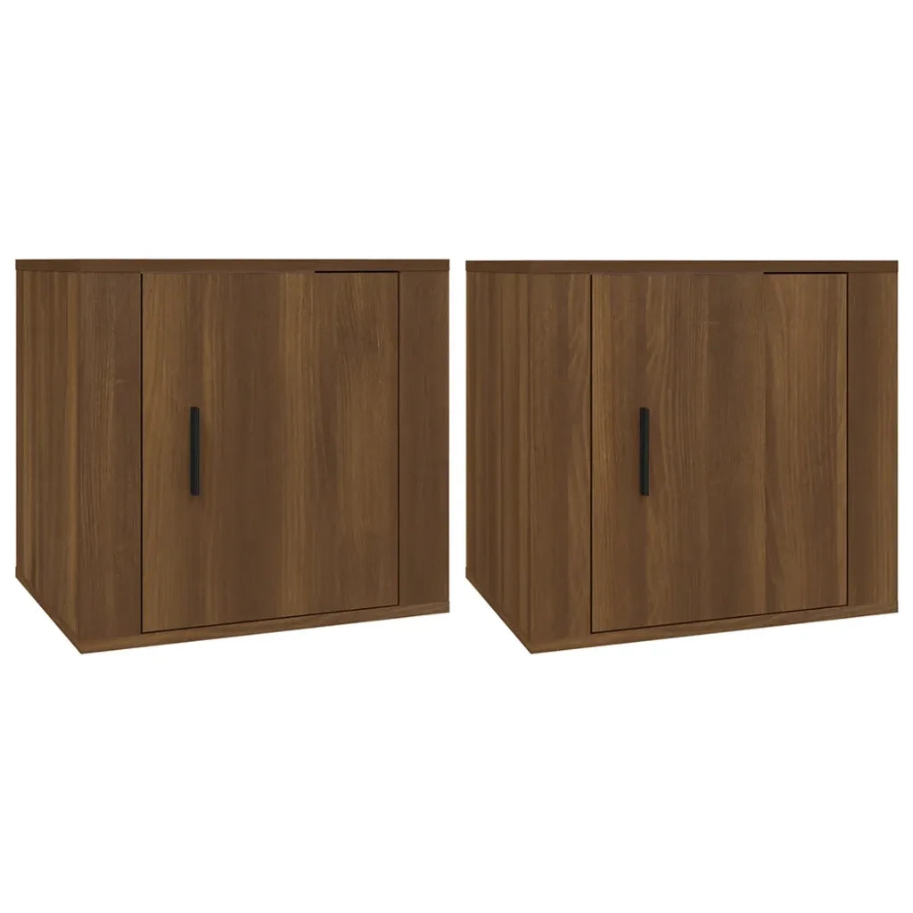 Set di 2 Comodini | Armadio da Notte | Mobiletto da notte Rovere Marrone 50x39x47 cm