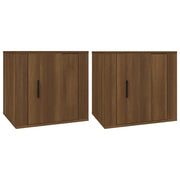 Set di 2 Comodini | Armadio da Notte | Mobiletto da notte Rovere Marrone 50x39x47 cm