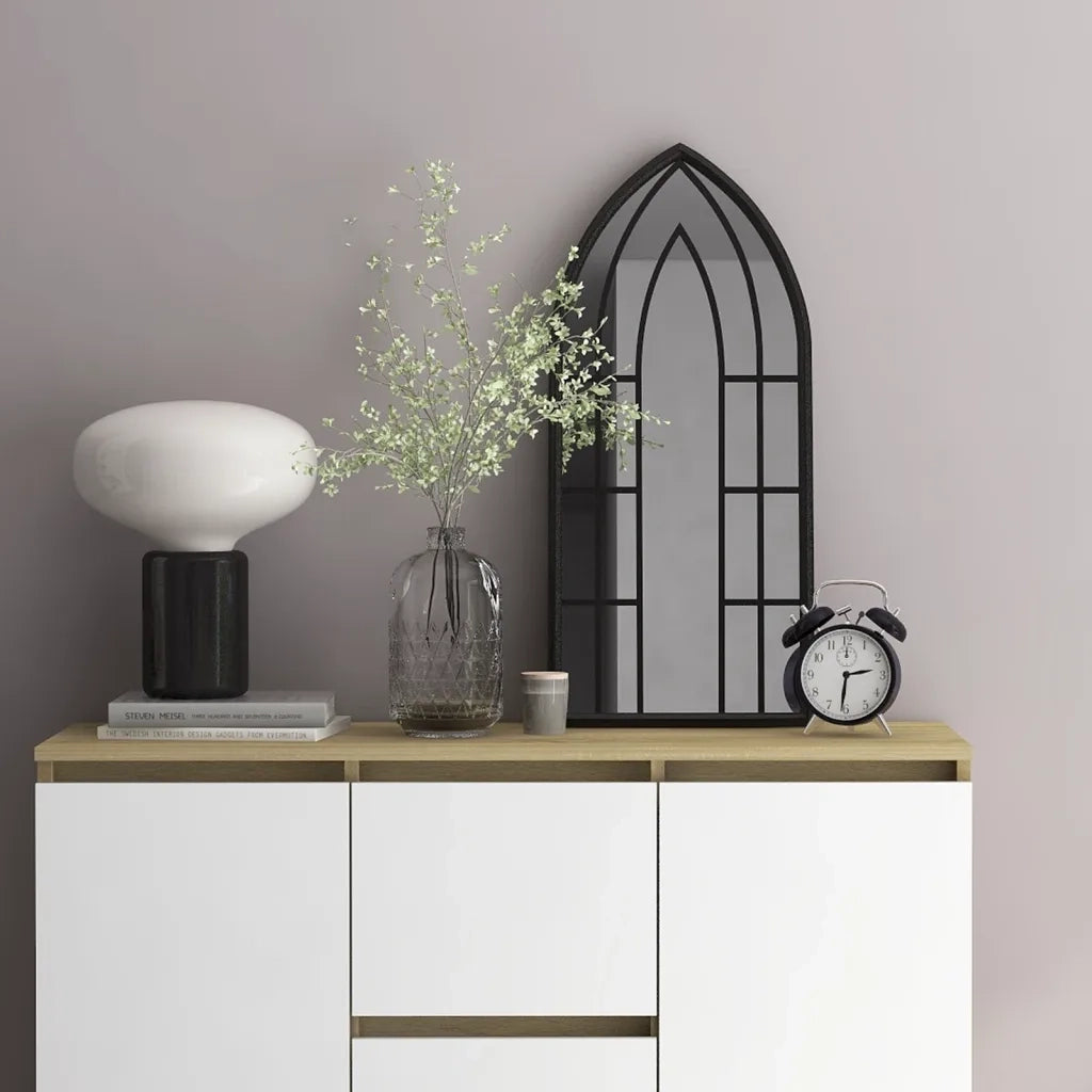 Specchio-Specchio DecorativoNero 70x30 cm Ferro per Uso Interno 418408