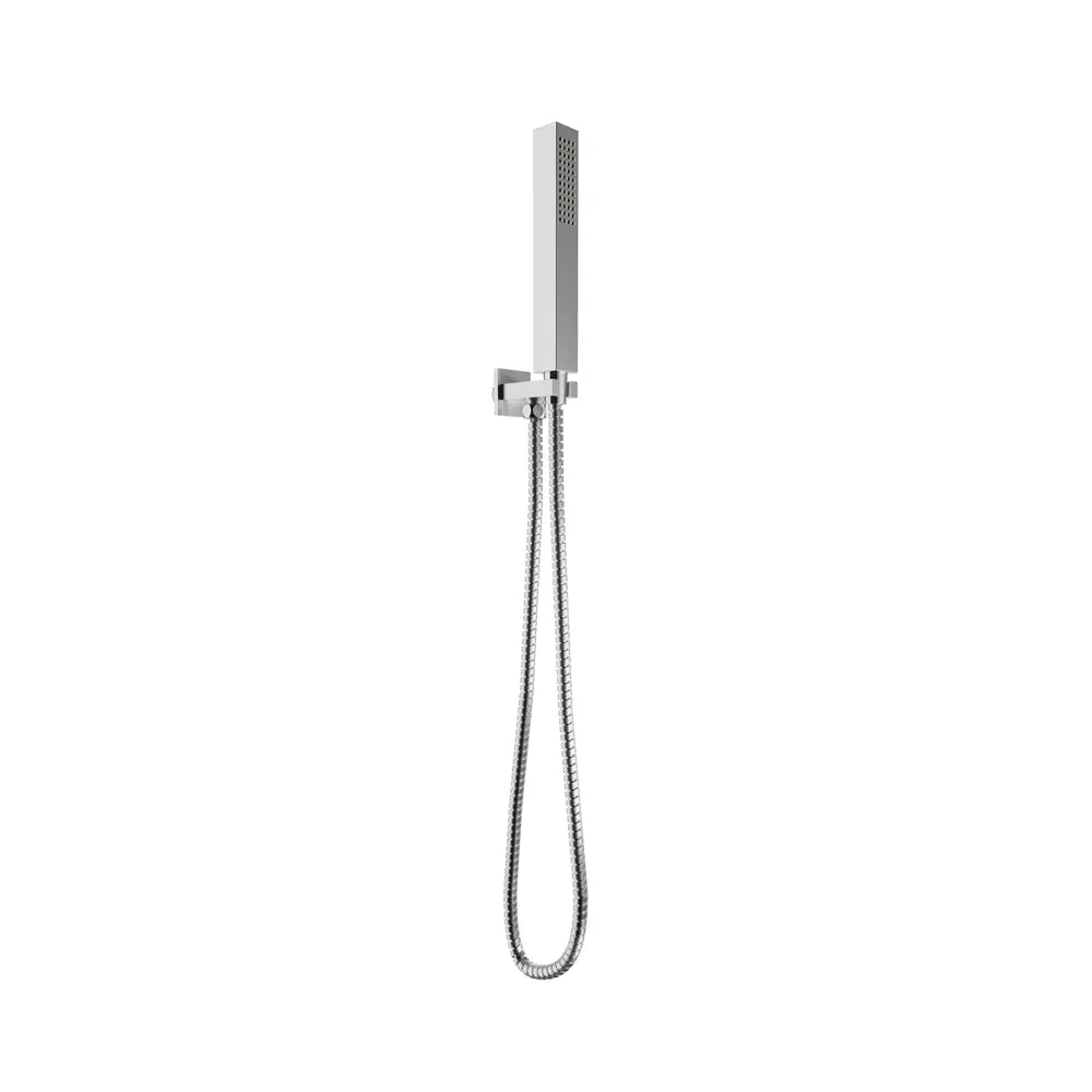 Set doccia completo squadrato cromo - Miscelatore, braccio a gomito, soffione 20x20cm e doccino
