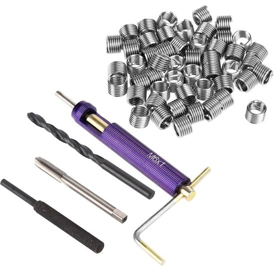 50 pezzi di acciaio inox Helicoil 55466 - M6x1 set di riparazione metrico per filo spesso.