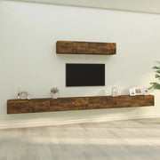 Set di Mobili Porta TV 6 pz-Set di 6 Credenza per TV Rovere Fumo in Legno Multistrato 209088
