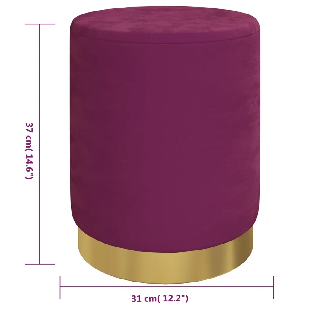 Sgabello Rotondo con Contenitore Viola in Velluto 31 x 37 cm CFW1969862