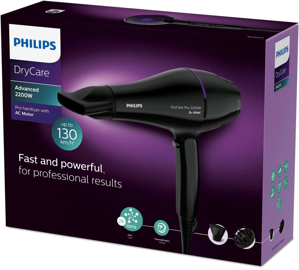Philips BHD274-00 DryCare Pro Asciugacapelli Professionale Potenza 2200 W Nero
