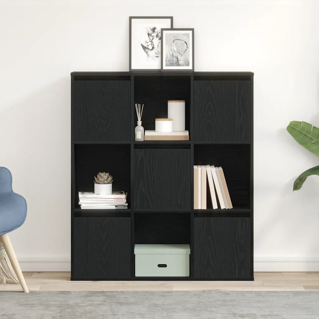 Libreria-Scaffale per Libri-Mobile di Stoccaggio Rovere Nero 89x24x101,5 cm in Legno Multistrato