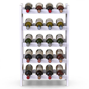 Cantinetta Portabottiglie di Vino  20 Posti in Legno Bambù Bianco