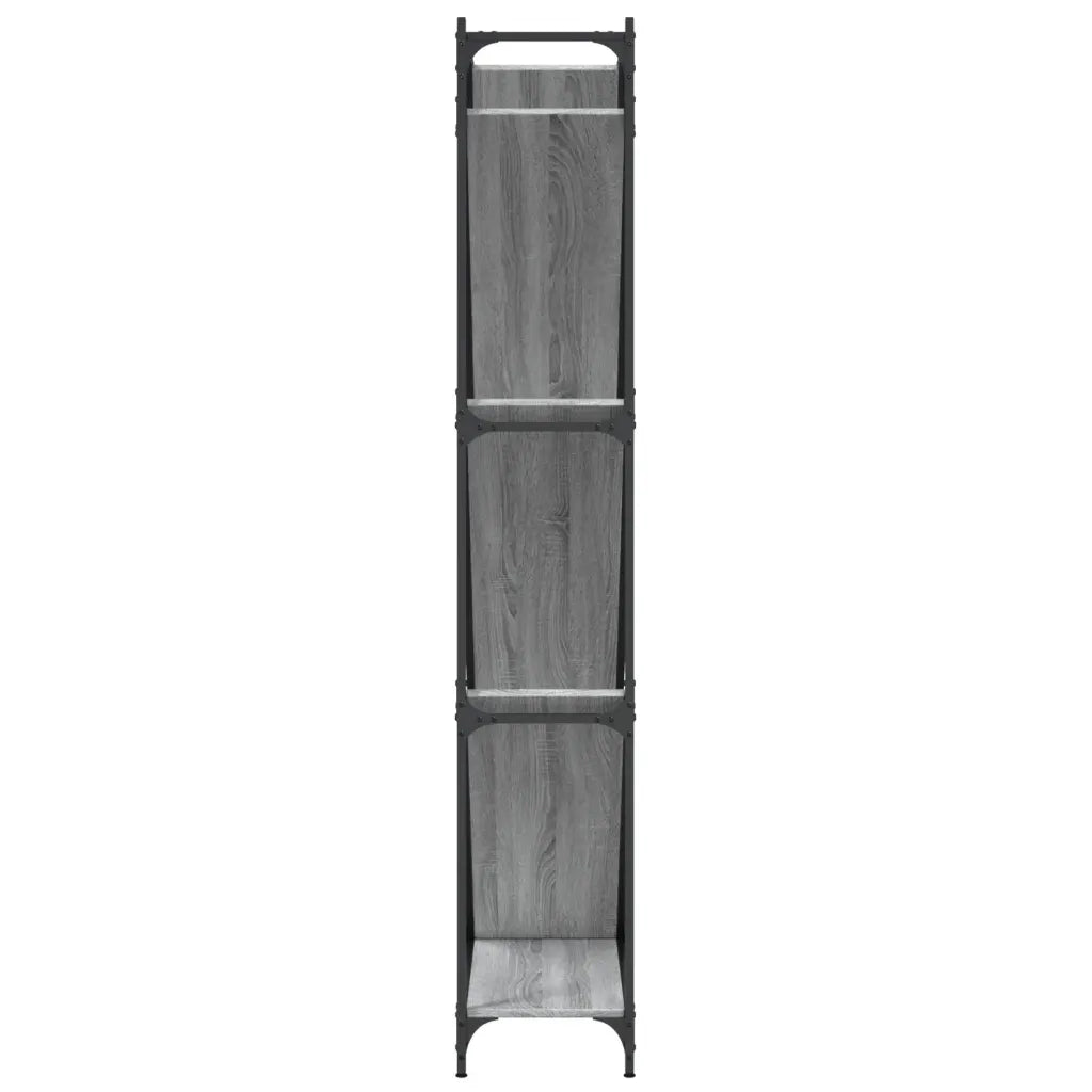 Libreria Grigio Sonoma 79x30x180cm Legno Multistrato e Metallo 845434