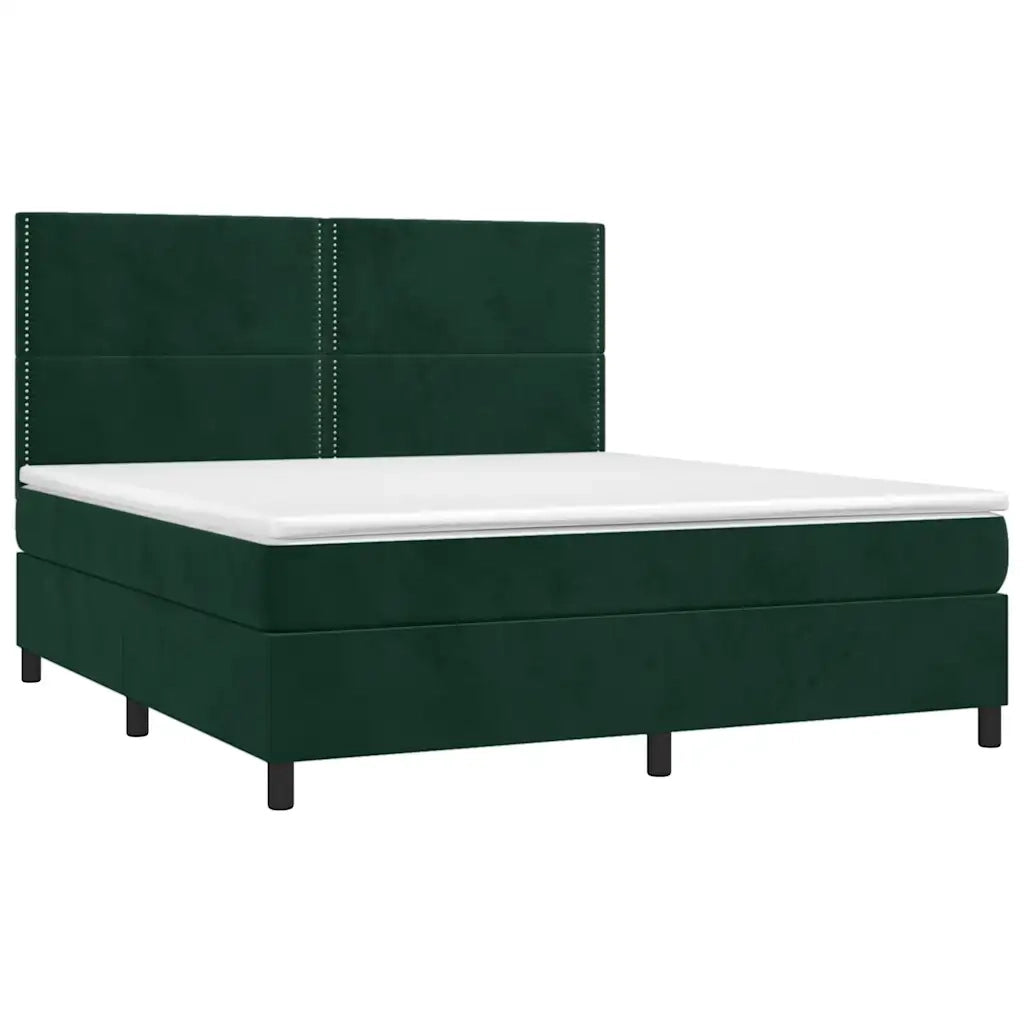 Giroletto a Molle con Materasso Verde Scuro 180x200 cm Velluto 3142980