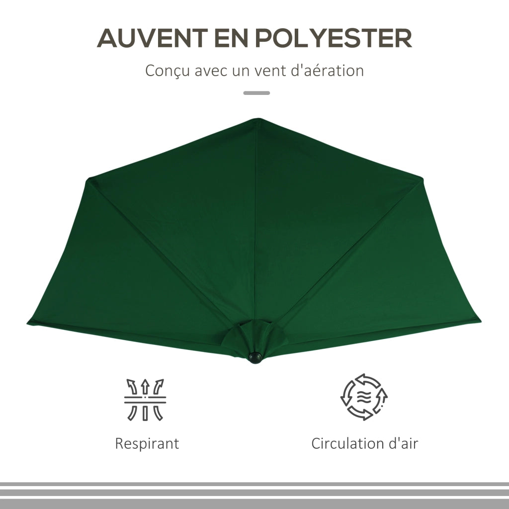 Parasole per balcone con camino ¨C Minimal ¨C verde 293x150x249 cm