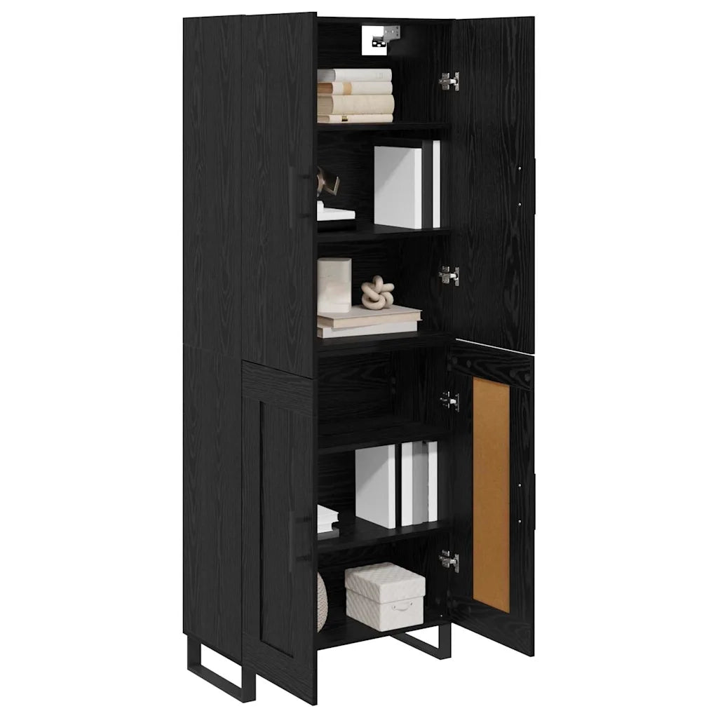 Credenza 2 pz | Madia | Buffet da pranzo | Armadio da pranzo Rovere Nero 69,5 x 34 x 180 cm