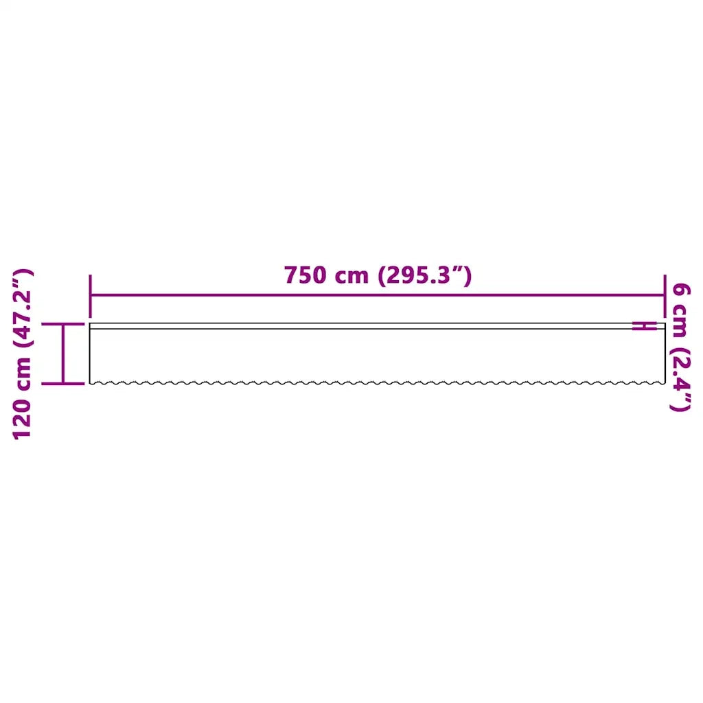 vidaXL Tende con tende Bianco 750 x 120 cm Poliestere