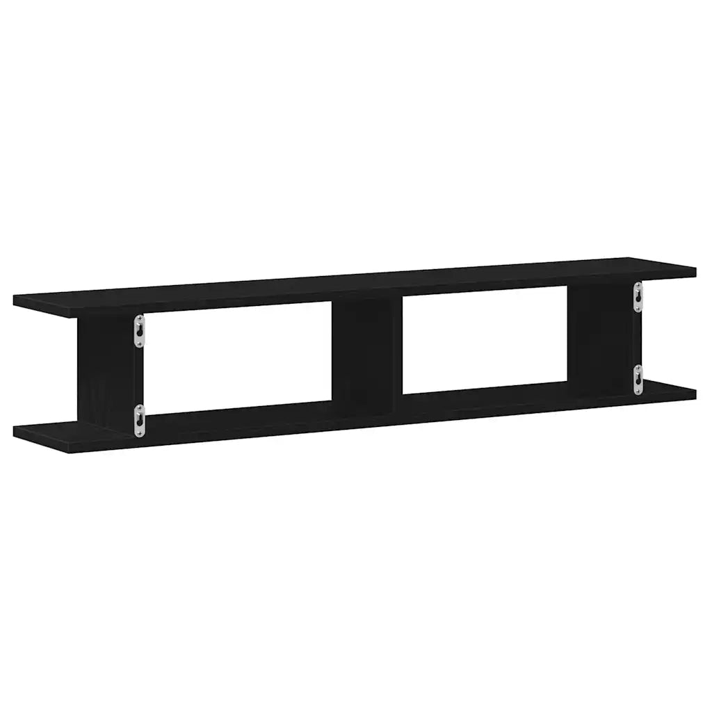 Mensole da Parete 2 pz Rovere Nero 105x18x20 cm in Truciolato