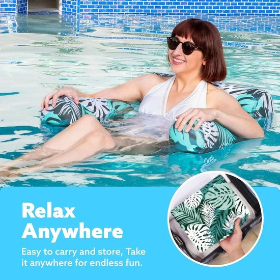 Sedia a forma di nuotatore gonfiabile per piscina con disegno di fiori - Set da 2 - Sedia galleggiante per piacere estivo in piscina