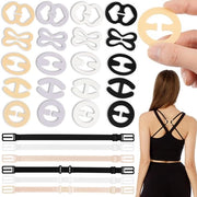 Accessori per reggiseno 26 pezzi - Regolabili - Strisce antiscivolo - Ideali per ballerine/danzatrici - Realizzati in plastica di alta qualità - Senza visibile forma - Accessori per reggiseno