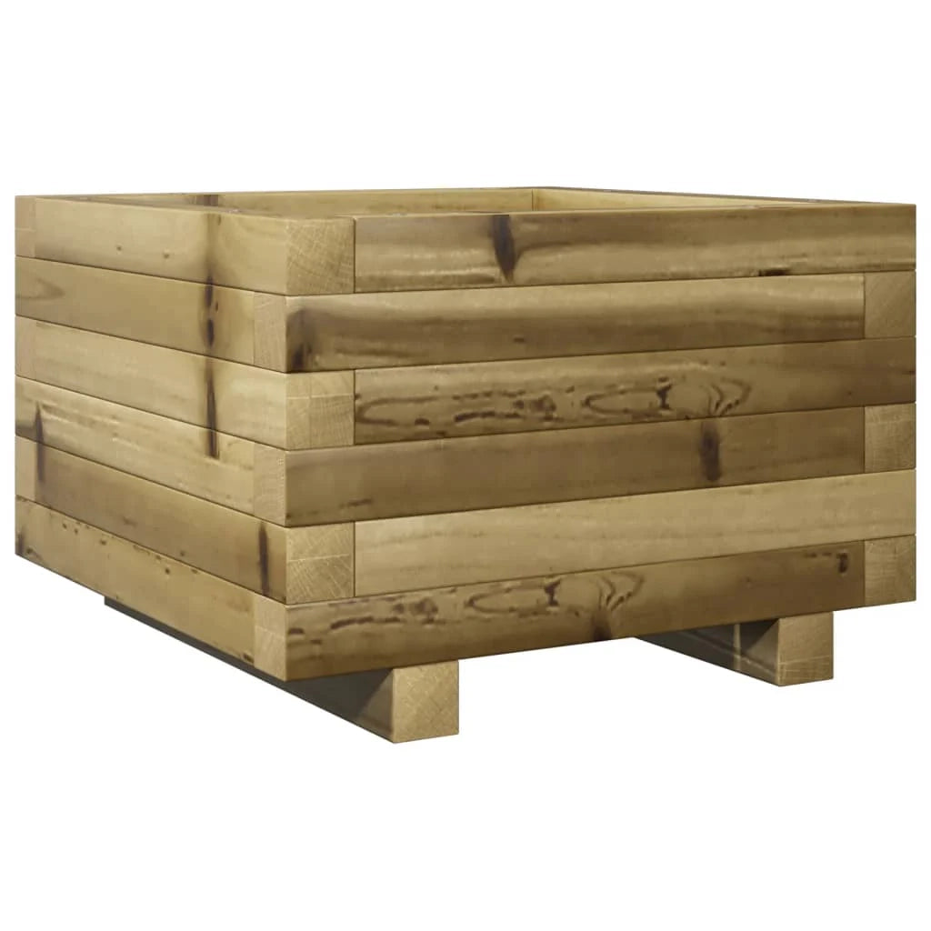 Fioriera rialzata per piante e fiori terrazza giardino 40 x 40 x 26,5 cm legno di pino impregnato marrone 02_0037527