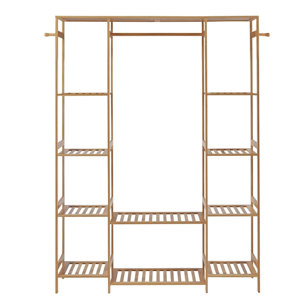Appendiabiti attaccapanni appendiabiti armadio aperto 165 x 122 x 35 cm bambù naturale 03_0010287