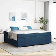Struttura del letto con materasso Blu 200 x 200 cm Tessuto 3398313