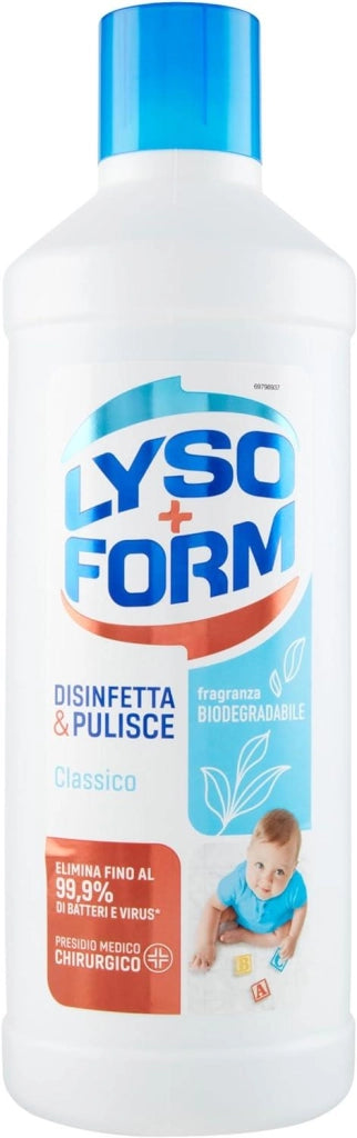 LYSOFORM PAVIMENTI CLASSICO SET 12 PZ X 1.1 LT DISINFETTA E PULISCE FRAGRANZA BIODEGRADABILE