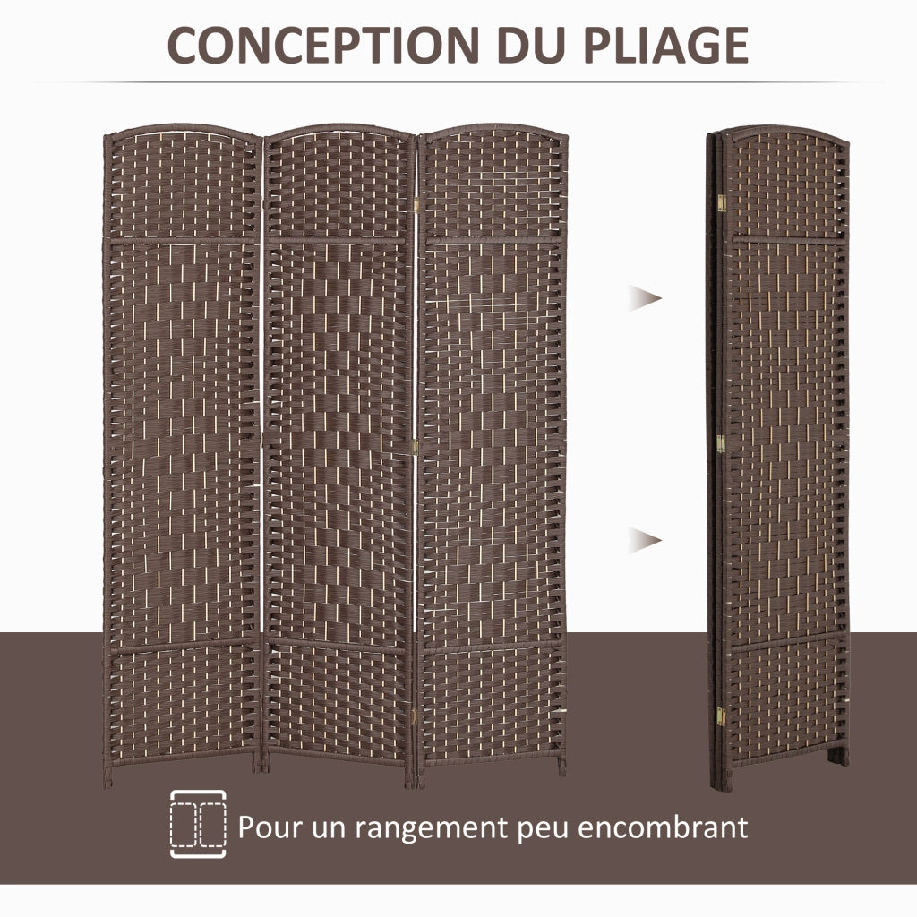 Paravent in legno 3 ante ¨C zephmum ¨C 135x180 cm marrone