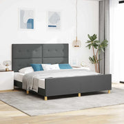 Struttura del letto Grigio scuro 180 x 200 cm Tessuto 3344747