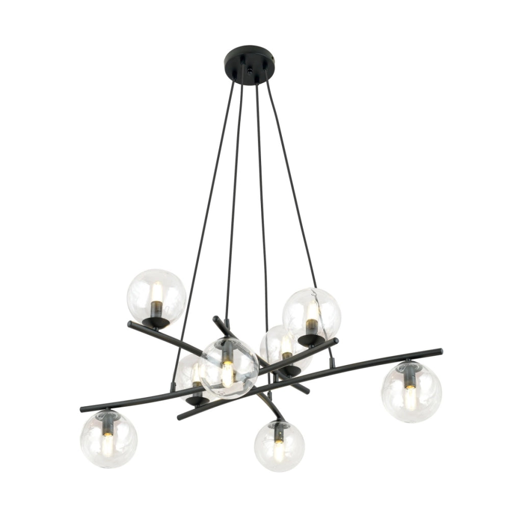 Lampadario a sospensione Emibig ESSA 8xE14 nero vetro