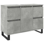 Mobile bagno moderno 80 x 33 x 60 cm con ampio spazio contenitivo stile industriale effetto legno grigio effetto cemento 02_0051117