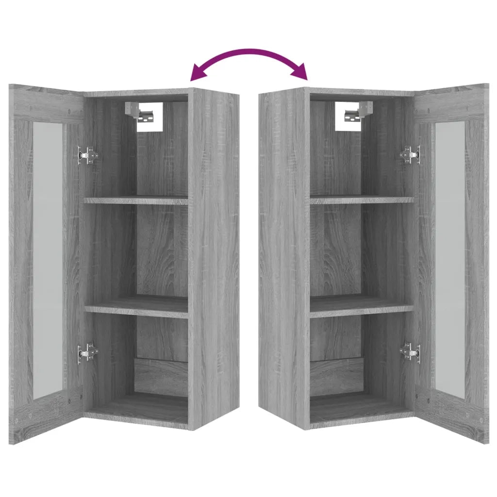 Armadietto Pensile a Parete Grigio Sonoma 34,5x34x90 cm 817445