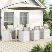 Set da Pranzo per Giardino con cuscino 9 pcs Bianco e Crema PP 3430095