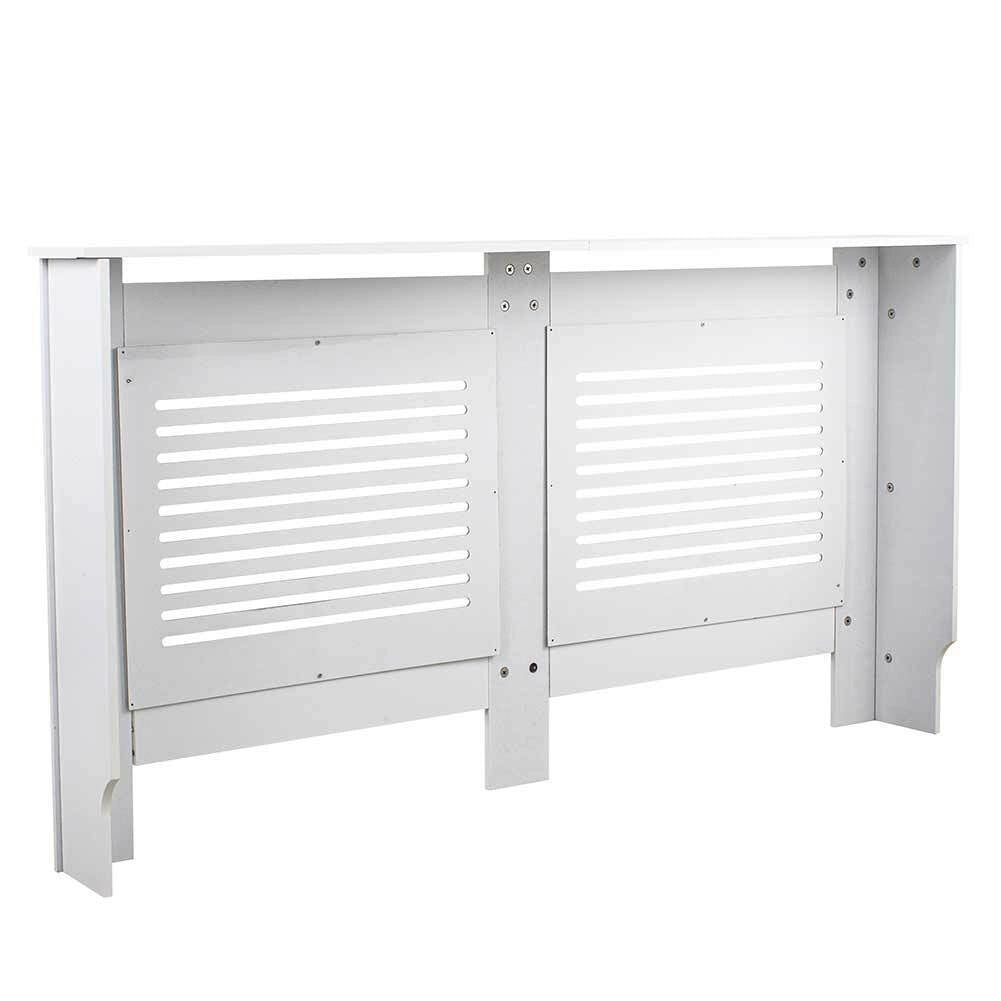 Copritermosifone in Legno MDF 152x19x82cm Copertura Radiatore Calorifero Bianco