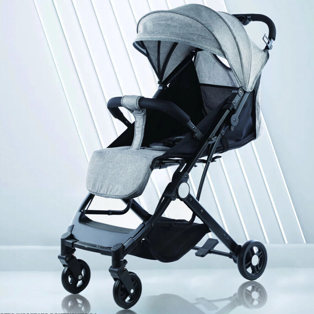 Passeggino Wizy Easy Ultra Leggero Chiusura Facilitata Salvaspazio Portata 15 kg-Grigio