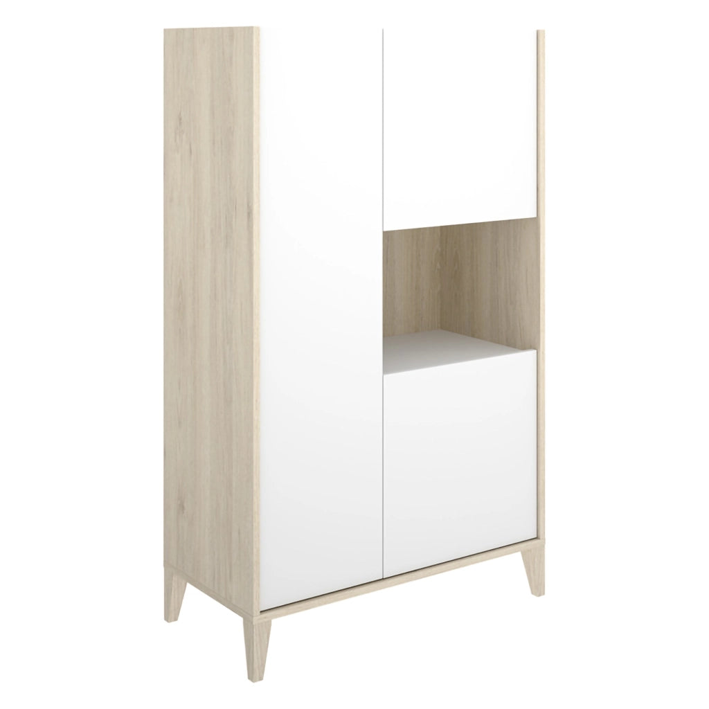 Madia Cleburne, Credenza 4 Ripiani, 43x81x138h cm Bianco