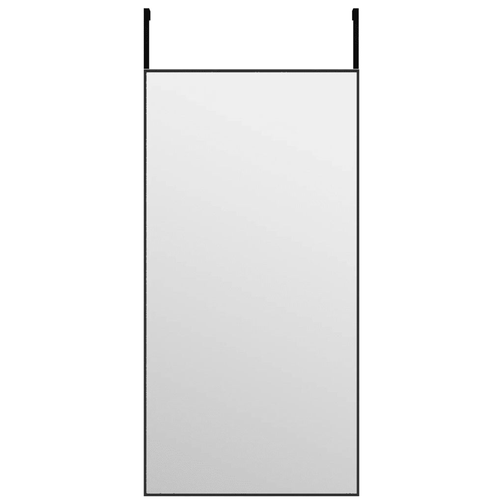 Specchio da Porta-Specchio da Appendere-Specchio Decorativo Nero 40x80 cm in Vetro e Alluminio