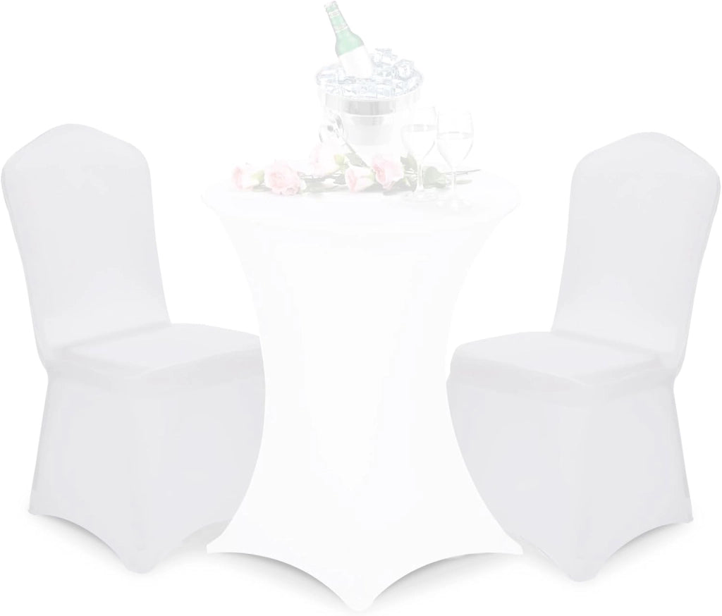 Deuba Set di 2 Coprisedie Elasticizzate Lavabili Matrimonio Evento Fodere per Sedie Universali