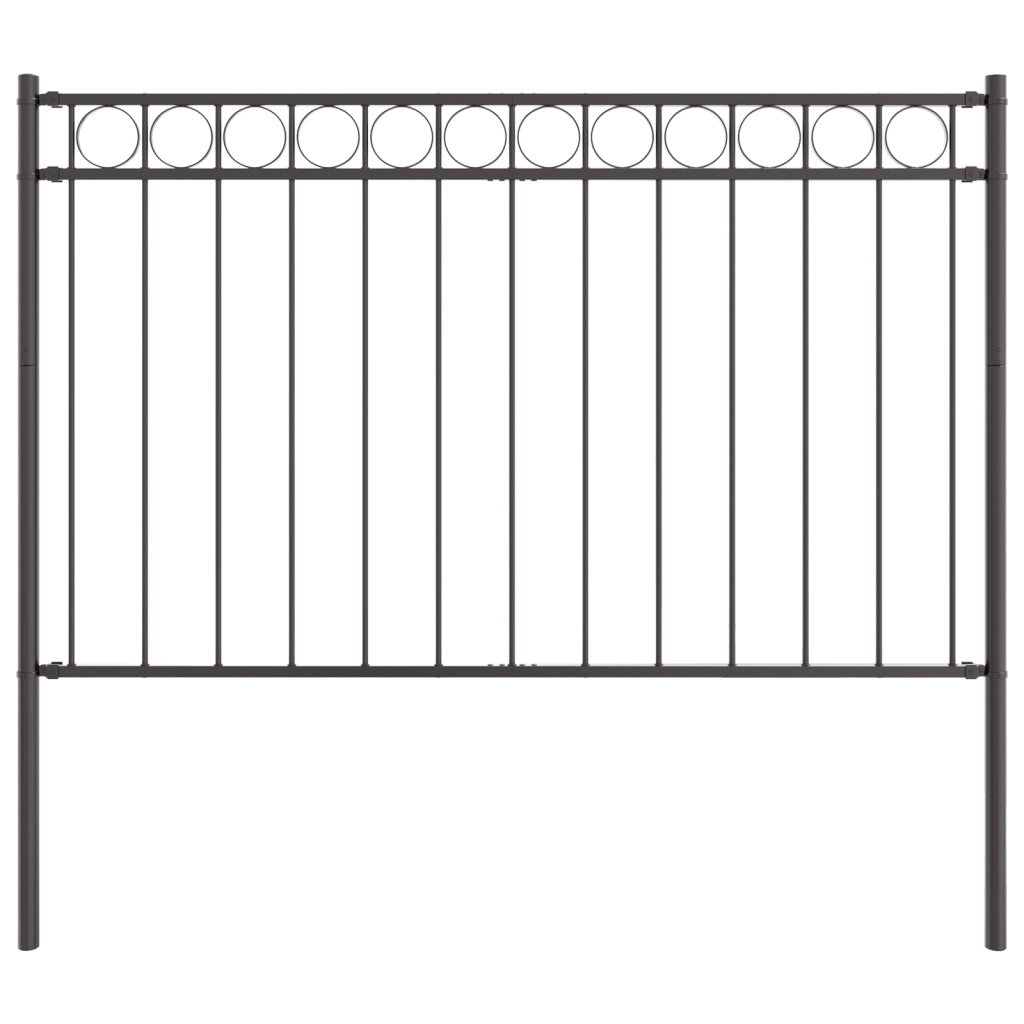 Recinzione da Giardino Grigio 1.7x0.8 m Acciaio