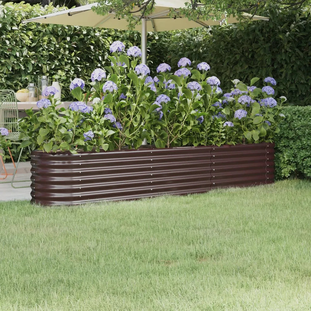 Letto Giardino Acciaio Zincato 224x40x36cm Marrone 318875