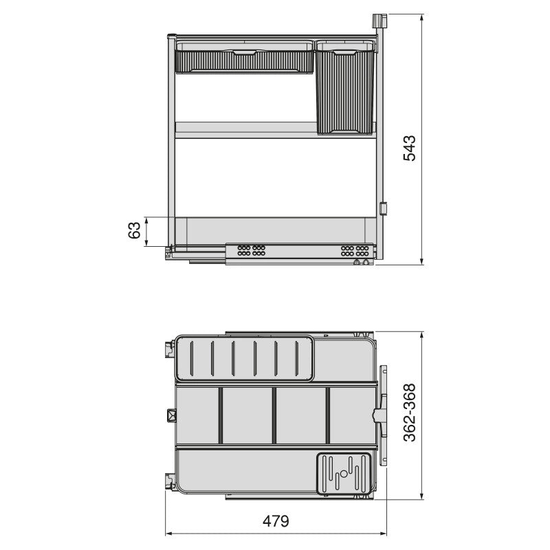 Portabottiglie laterale estraibile Harmony con chiusura soft, Modulo larghezza 200mm altezza 800mm, Acciaio e Legno, G..