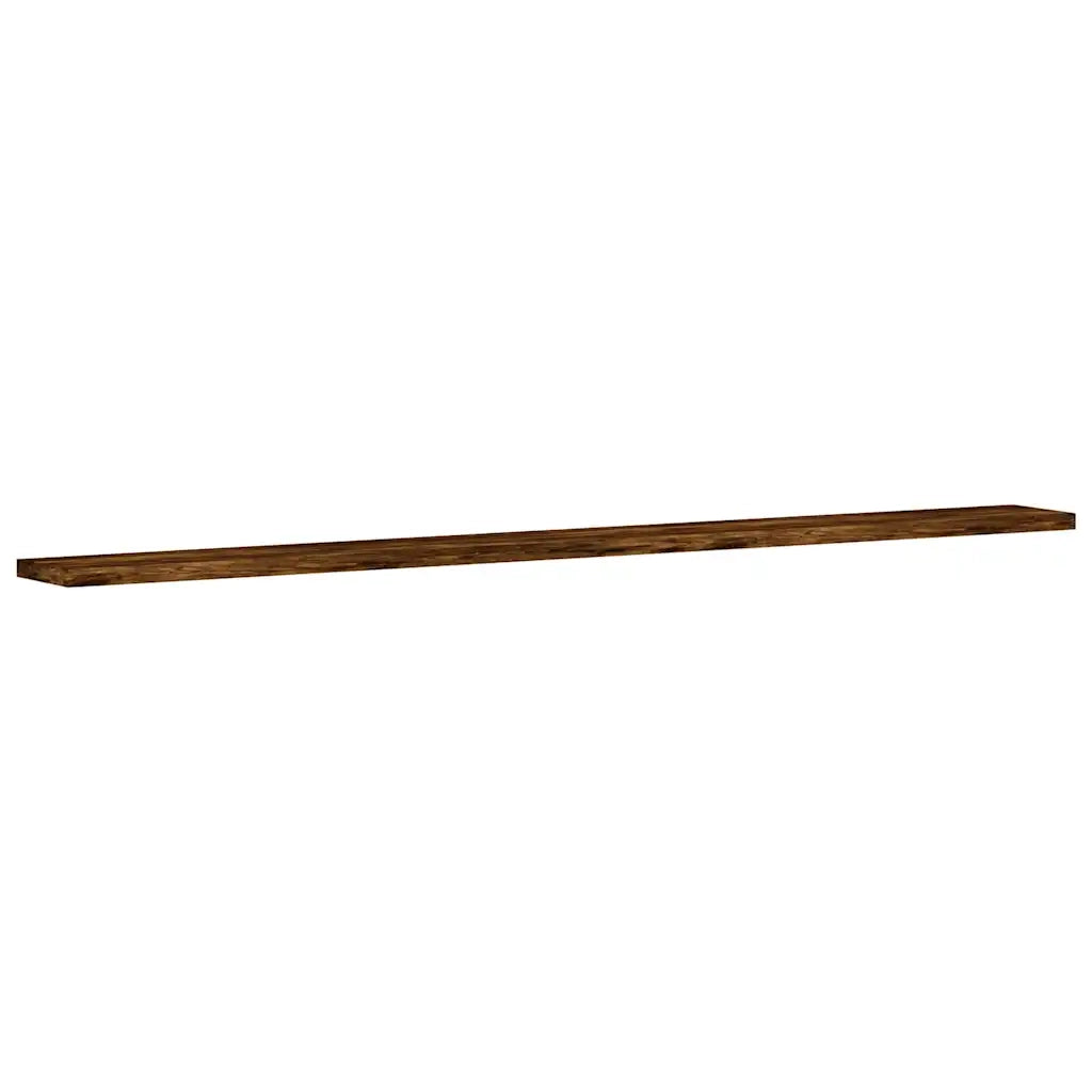 Mensole Parete 4pz Rovere Fumo 100x10x1,5 cm Legno Multistrato 838285