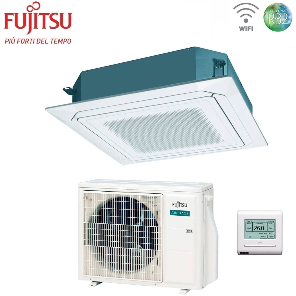 Condizionatore a Cassetta Fujitsu KR Circular Flow White 18000 Btu AUXG18KRLB R-32 Wi-Fi Optional con Griglia e Filocomando
